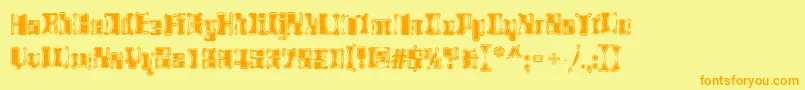 Alienautopsy Font – Orange Fonts on Yellow Background