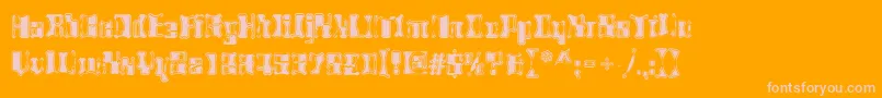 Alienautopsy Font – Pink Fonts on Orange Background