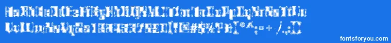 Alienautopsy Font – White Fonts on Blue Background