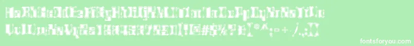 Alienautopsy Font – White Fonts on Green Background