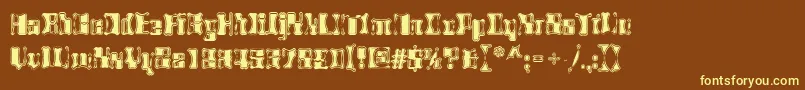 Alienautopsy Font – Yellow Fonts on Brown Background