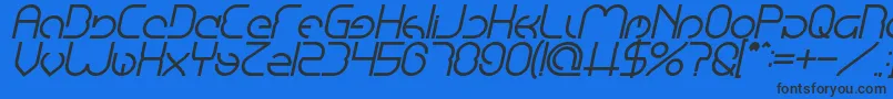 EmmiliaBoldItalic-Schriftart – Schwarze Schriften auf blauem Hintergrund