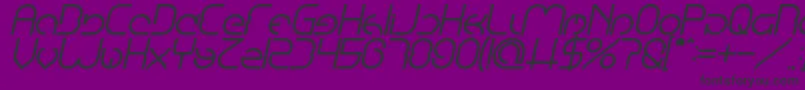 EmmiliaBoldItalic-fontti – mustat fontit violetilla taustalla