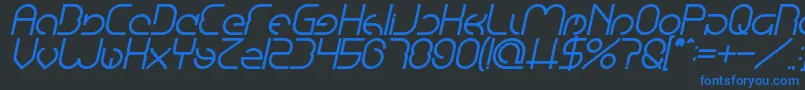 EmmiliaBoldItalic Font – Blue Fonts on Black Background
