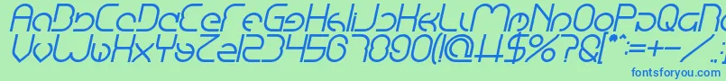 EmmiliaBoldItalic Font – Blue Fonts on Green Background