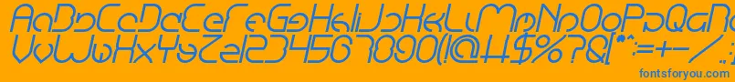 EmmiliaBoldItalic Font – Blue Fonts on Orange Background