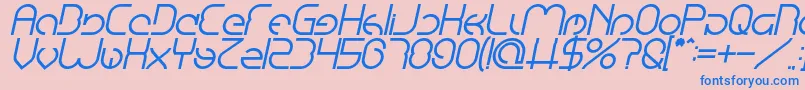 EmmiliaBoldItalic Font – Blue Fonts on Pink Background