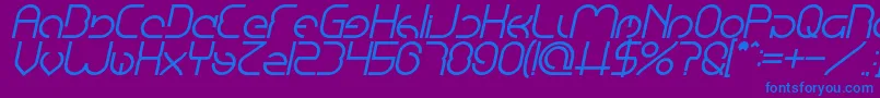 EmmiliaBoldItalic Font – Blue Fonts on Purple Background