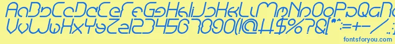 EmmiliaBoldItalic Font – Blue Fonts on Yellow Background