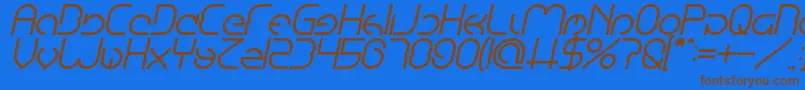 EmmiliaBoldItalic Font – Brown Fonts on Blue Background