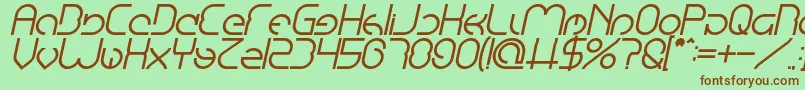 EmmiliaBoldItalic Font – Brown Fonts on Green Background