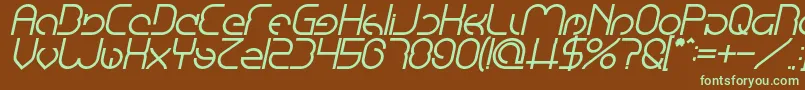 EmmiliaBoldItalic Font – Green Fonts on Brown Background