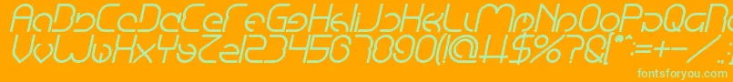 EmmiliaBoldItalic-Schriftart – Grüne Schriften auf orangefarbenem Hintergrund