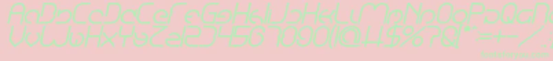 EmmiliaBoldItalic-Schriftart – Grüne Schriften auf rosa Hintergrund