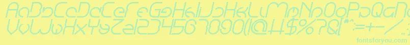 EmmiliaBoldItalic Font – Green Fonts on Yellow Background