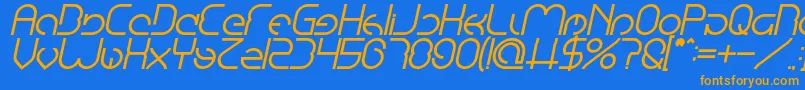 EmmiliaBoldItalic Font – Orange Fonts on Blue Background