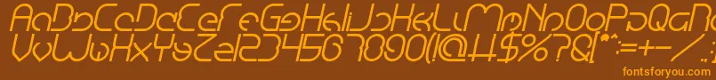 EmmiliaBoldItalic Font – Orange Fonts on Brown Background