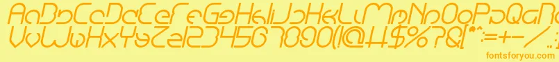 EmmiliaBoldItalic Font – Orange Fonts on Yellow Background
