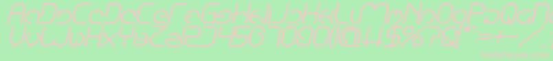 EmmiliaBoldItalic Font – Pink Fonts on Green Background