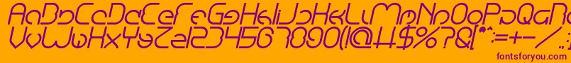 EmmiliaBoldItalic Font – Purple Fonts on Orange Background