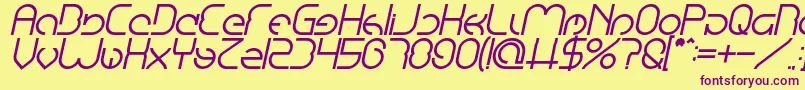 EmmiliaBoldItalic Font – Purple Fonts on Yellow Background