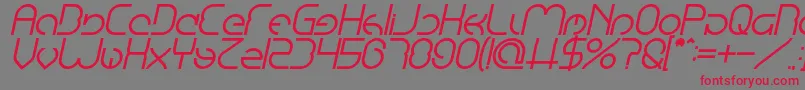 Fonte EmmiliaBoldItalic – fontes vermelhas em um fundo cinza