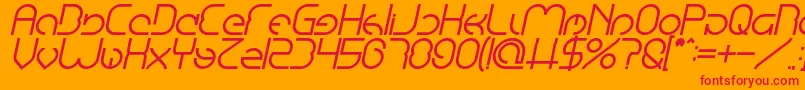 EmmiliaBoldItalic Font – Red Fonts on Orange Background