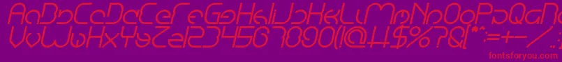 EmmiliaBoldItalic Font – Red Fonts on Purple Background