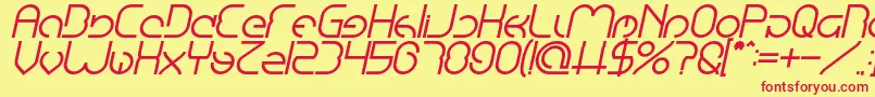 フォントEmmiliaBoldItalic – 赤い文字の黄色い背景