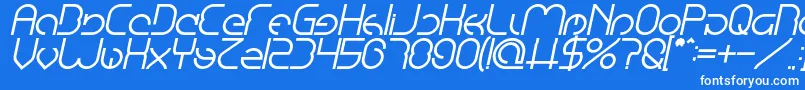 EmmiliaBoldItalic Font – White Fonts on Blue Background