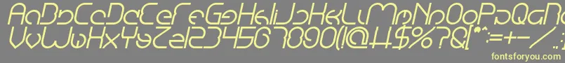 EmmiliaBoldItalic Font – Yellow Fonts on Gray Background