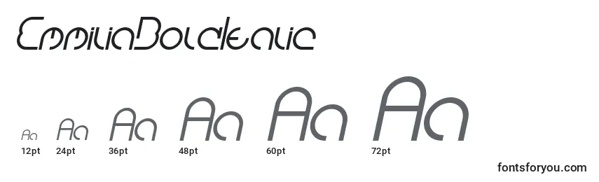 EmmiliaBoldItalic Font Sizes