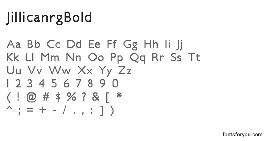 JillicanrgBoldフォント–アルファベット、数字、特殊文字