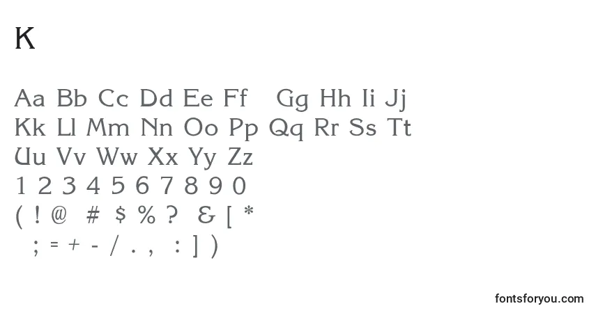 Fuente KorinaLight - alfabeto, números, caracteres especiales