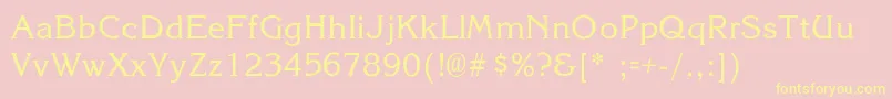 KorinaLight Font – Yellow Fonts on Pink Background