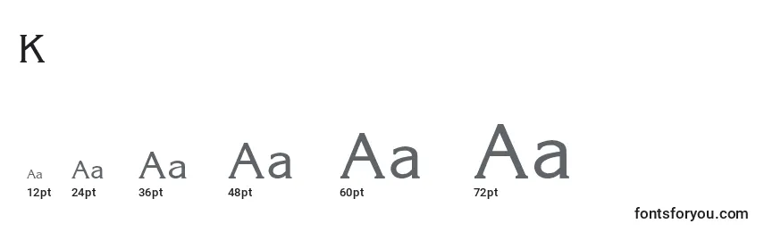 KorinaLight Font Sizes