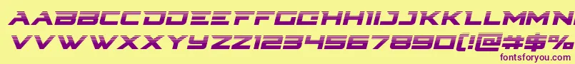 Cyberdynehalfital Font – Purple Fonts on Yellow Background