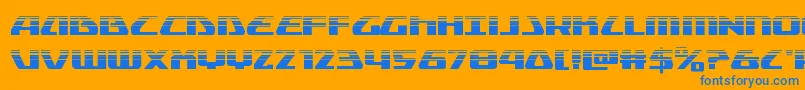 Globaldynamicshalf Font – Blue Fonts on Orange Background