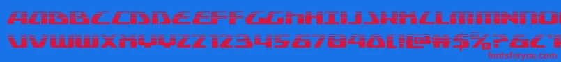 フォントGlobaldynamicshalf – 赤い文字の青い背景