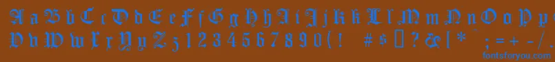 Koenigsbergergesperrtunz1l Font – Blue Fonts on Brown Background