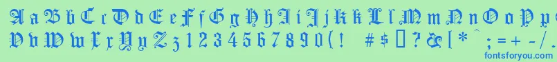 Koenigsbergergesperrtunz1l Font – Blue Fonts on Green Background