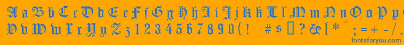 Koenigsbergergesperrtunz1l Font – Blue Fonts on Orange Background