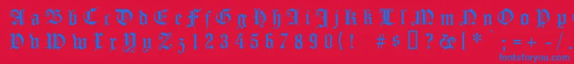 Koenigsbergergesperrtunz1l Font – Blue Fonts on Red Background