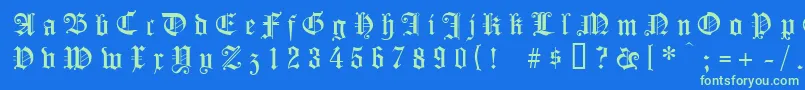 Koenigsbergergesperrtunz1l Font – Green Fonts on Blue Background
