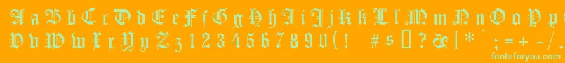 Koenigsbergergesperrtunz1l Font – Green Fonts on Orange Background