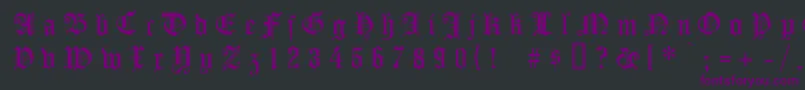 Czcionka Koenigsbergergesperrtunz1l – fioletowe czcionki na czarnym tle