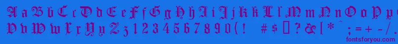 Koenigsbergergesperrtunz1l Font – Purple Fonts on Blue Background