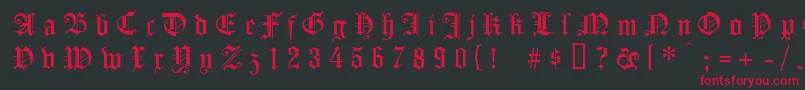 Koenigsbergergesperrtunz1l Font – Red Fonts on Black Background