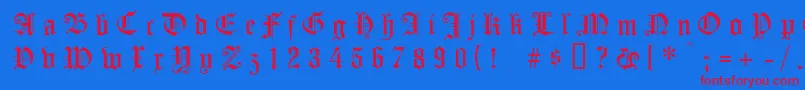 Koenigsbergergesperrtunz1l Font – Red Fonts on Blue Background