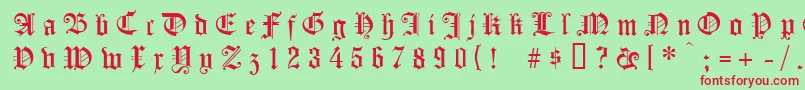 Koenigsbergergesperrtunz1l Font – Red Fonts on Green Background